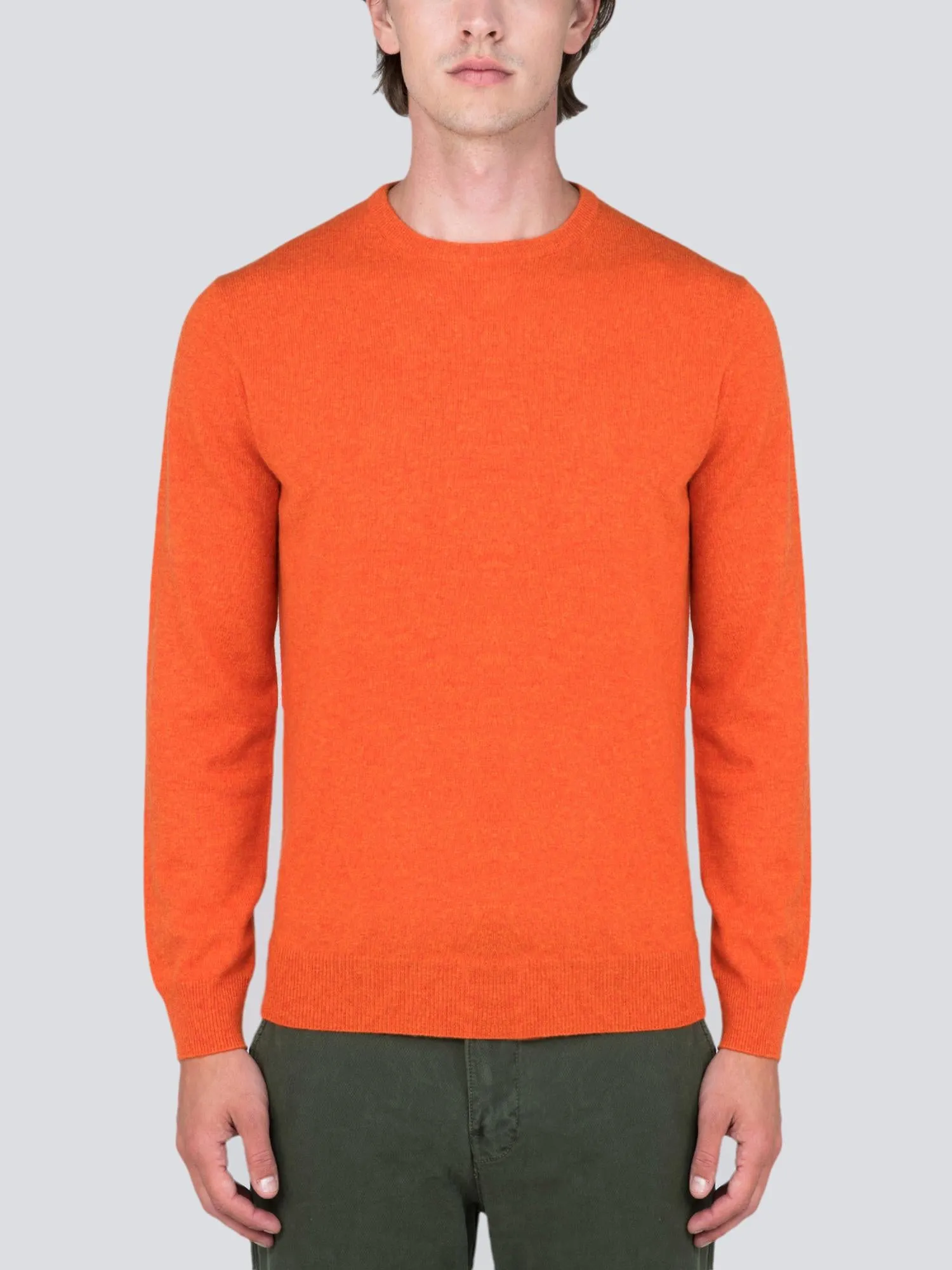 Men Crew Neck Sweater_Orange