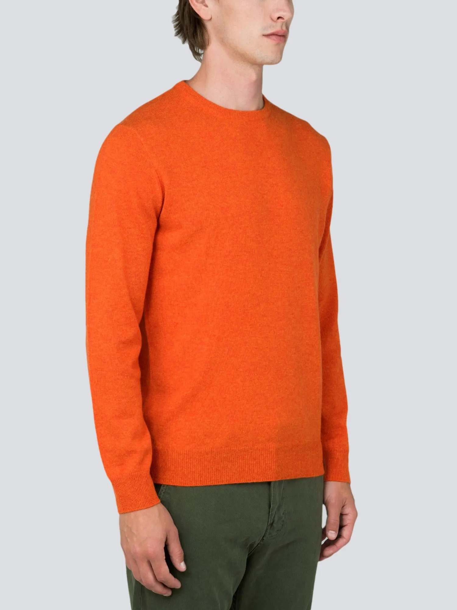 Men Crew Neck Sweater_Orange