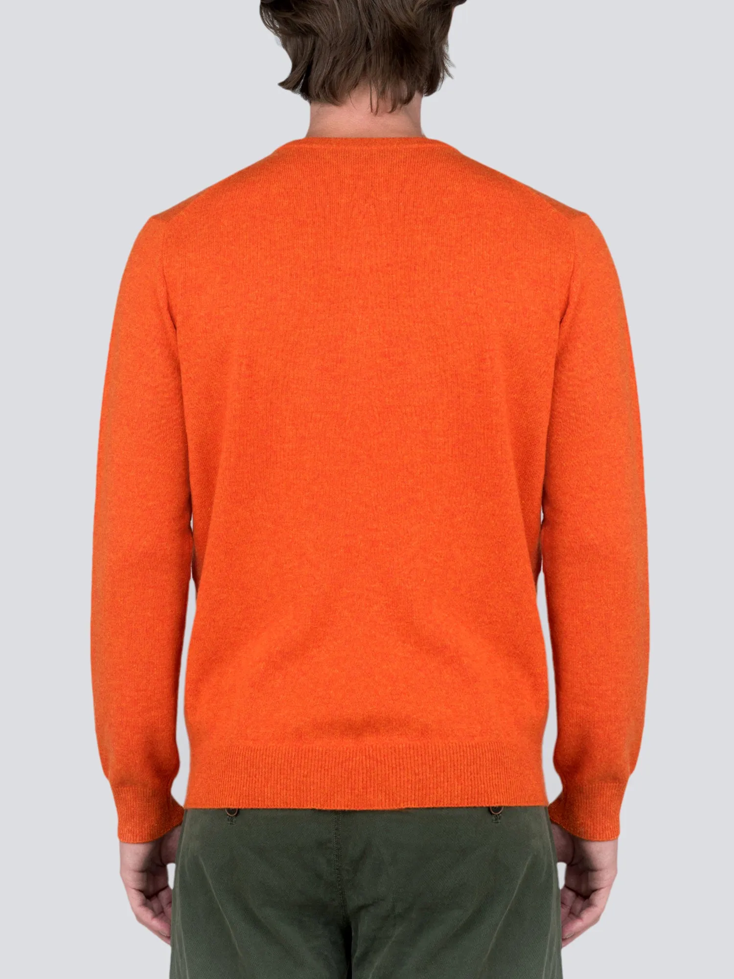 Men Crew Neck Sweater_Orange