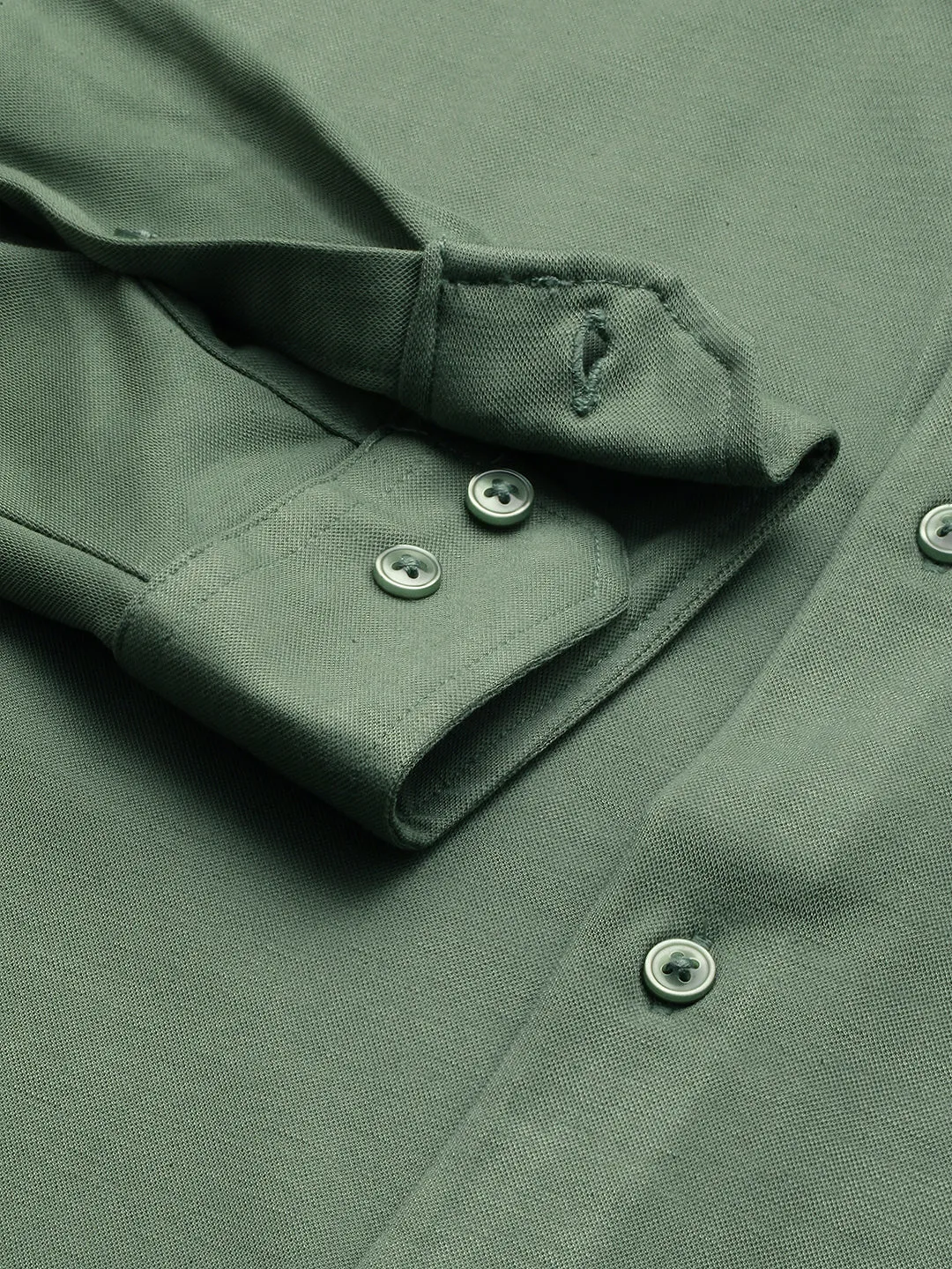 Men Green Solid Casual Shirt