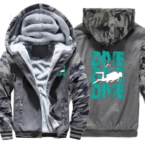 Men Hoodie: Dive, Dive Dive - Stylish & Warm Men's Scuba Jacket