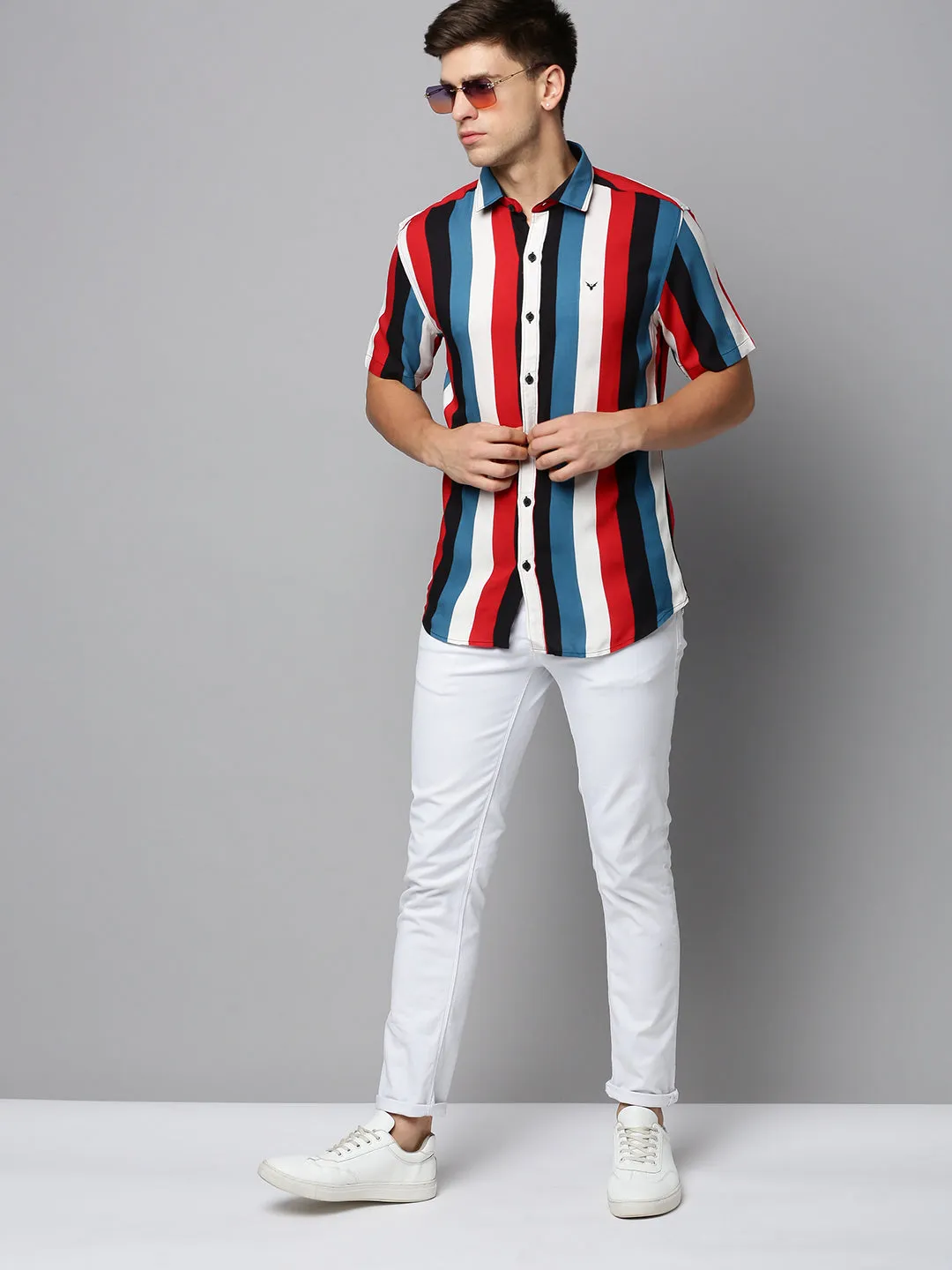 Men Multi Colourblock Casual Shirt