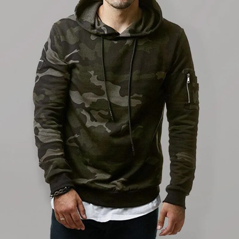 Men's Camouflage Long-Sleeved Hoodie