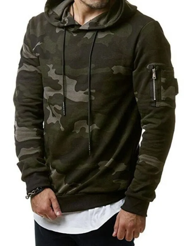 Men's Camouflage Long-Sleeved Hoodie