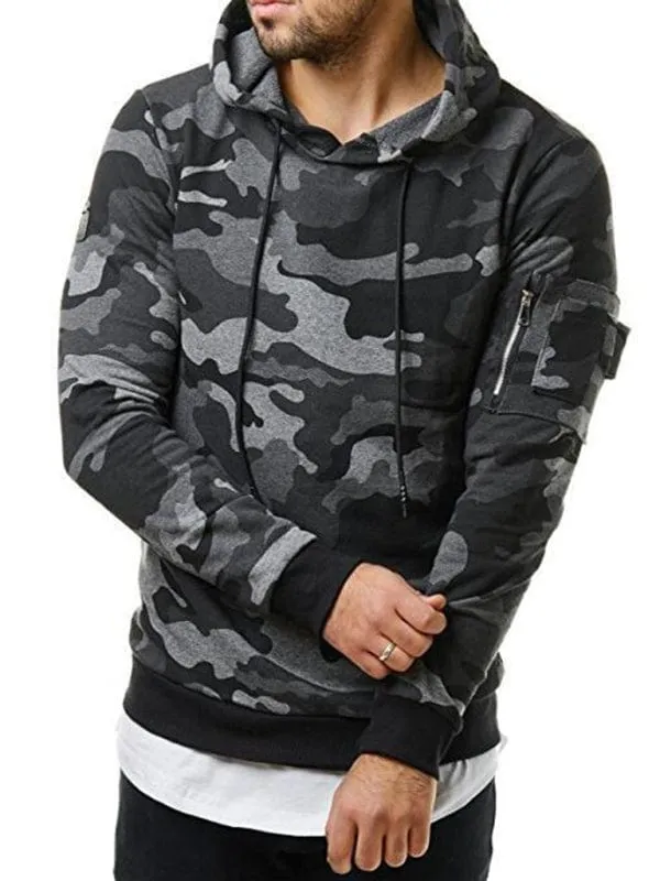 Men's Camouflage Long-Sleeved Hoodie