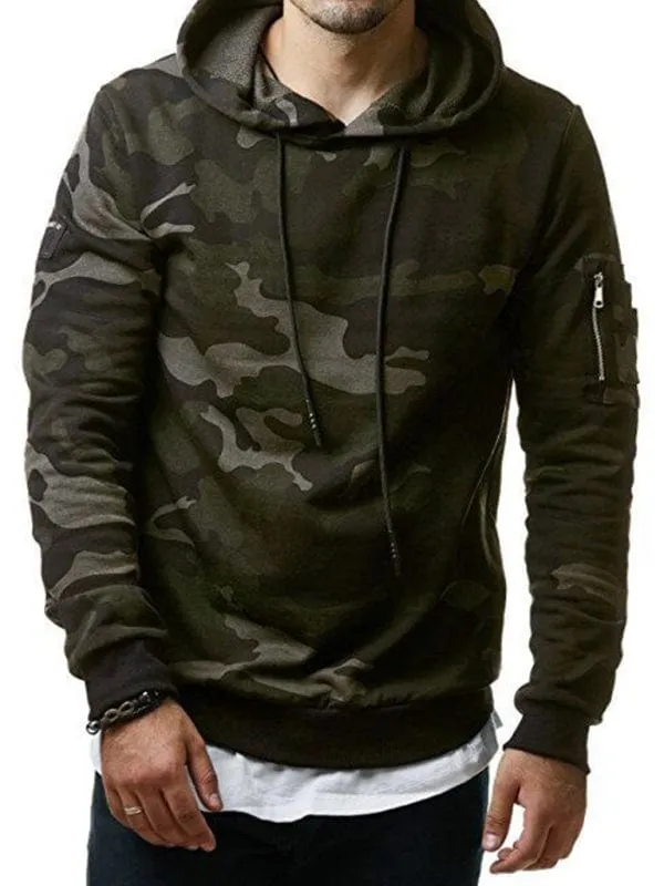 Men's Camouflage Long-Sleeved Hoodie