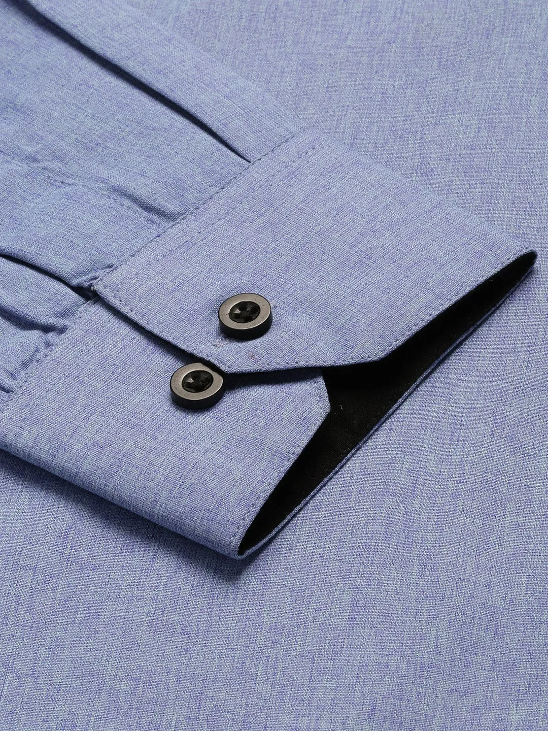 Men's Cotton Blue Solid Formal Shirt - Sojanya