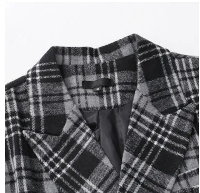 Men's Loose-fitting Sanding Thickened Plaid Suit Jacket