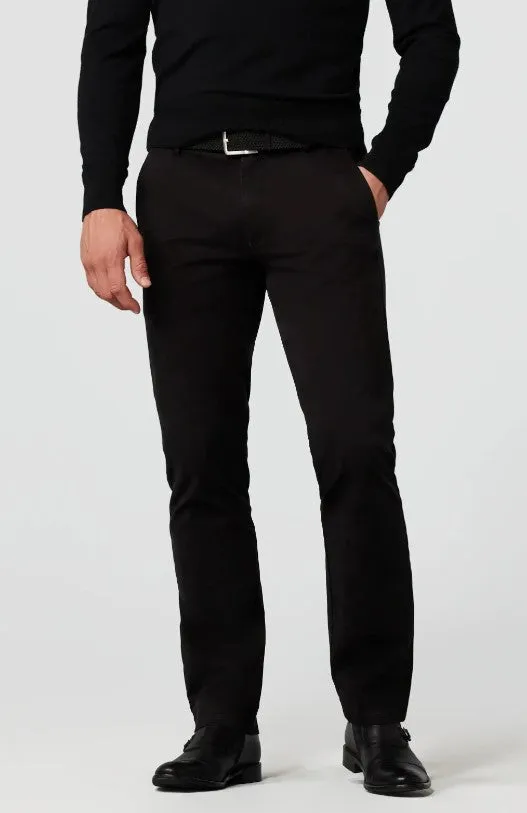 Meyer - Roma - Black Soft Cotton Chinos.