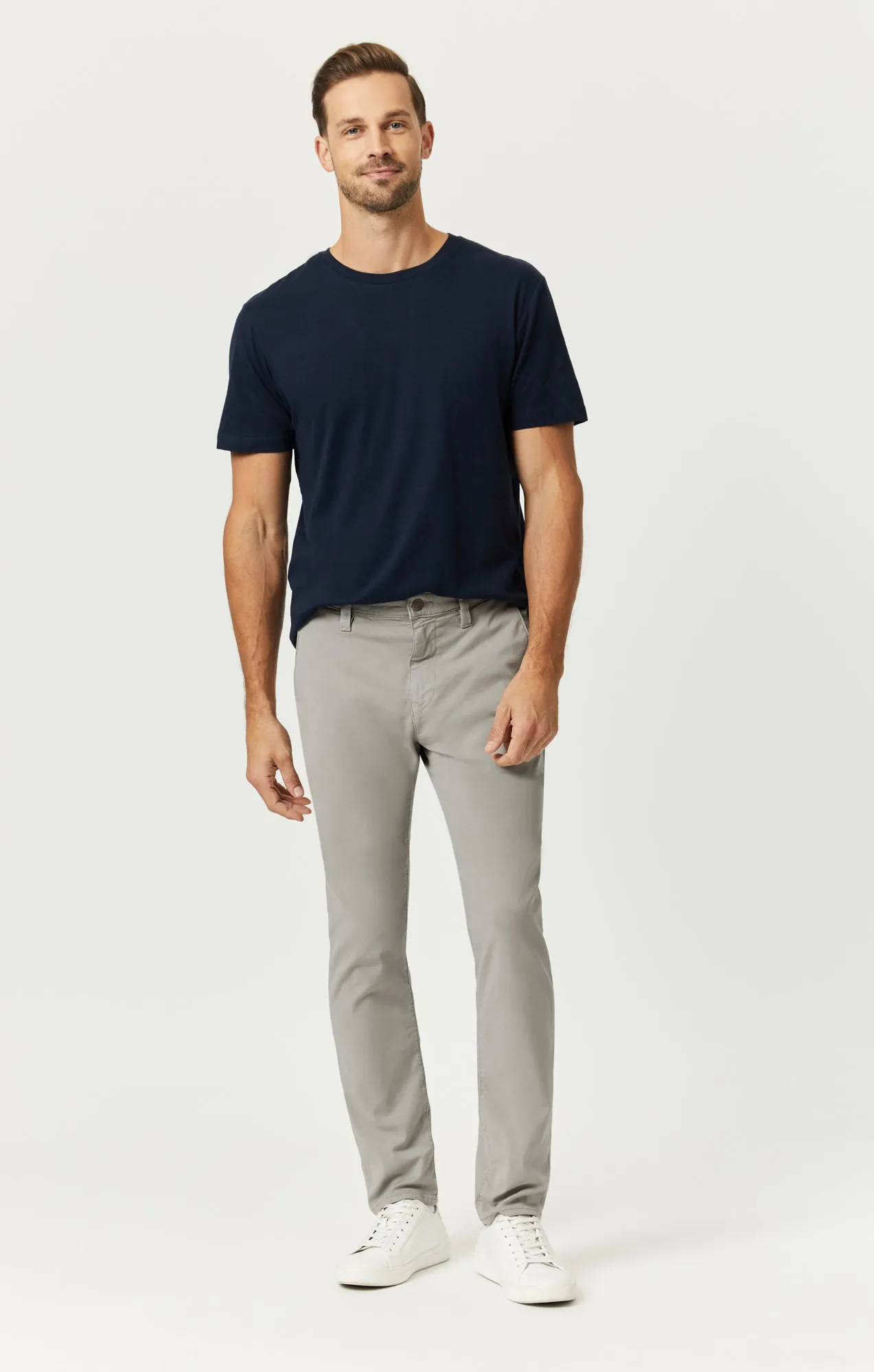 MILTON SLIM STRAIGHT CHINO IN IRON LUXE TWILL