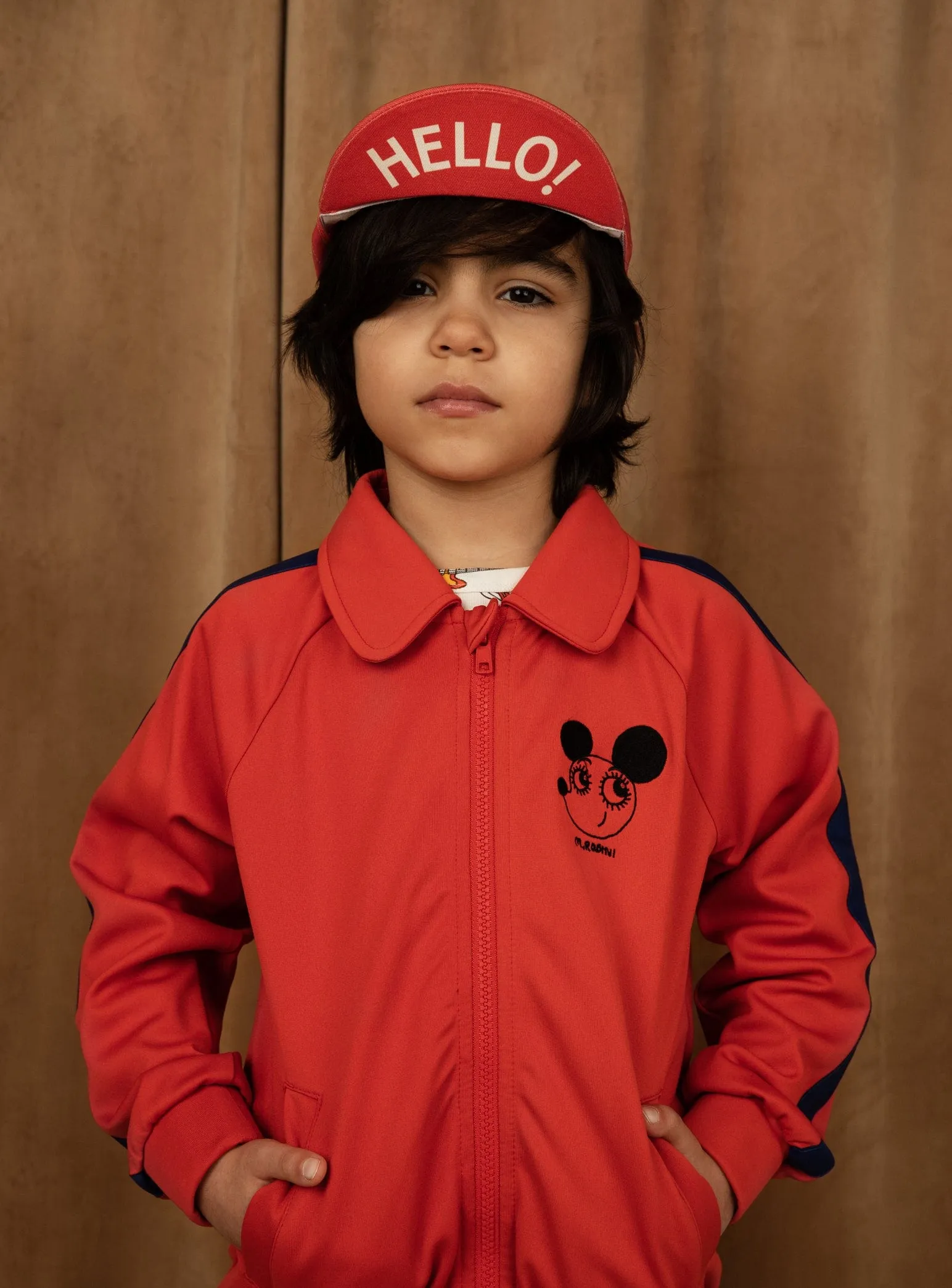 Mini Rodini Kids WCT Track Jacket in Red