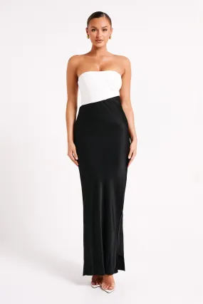 Miranda Contrast Maxi Dress - Black/White