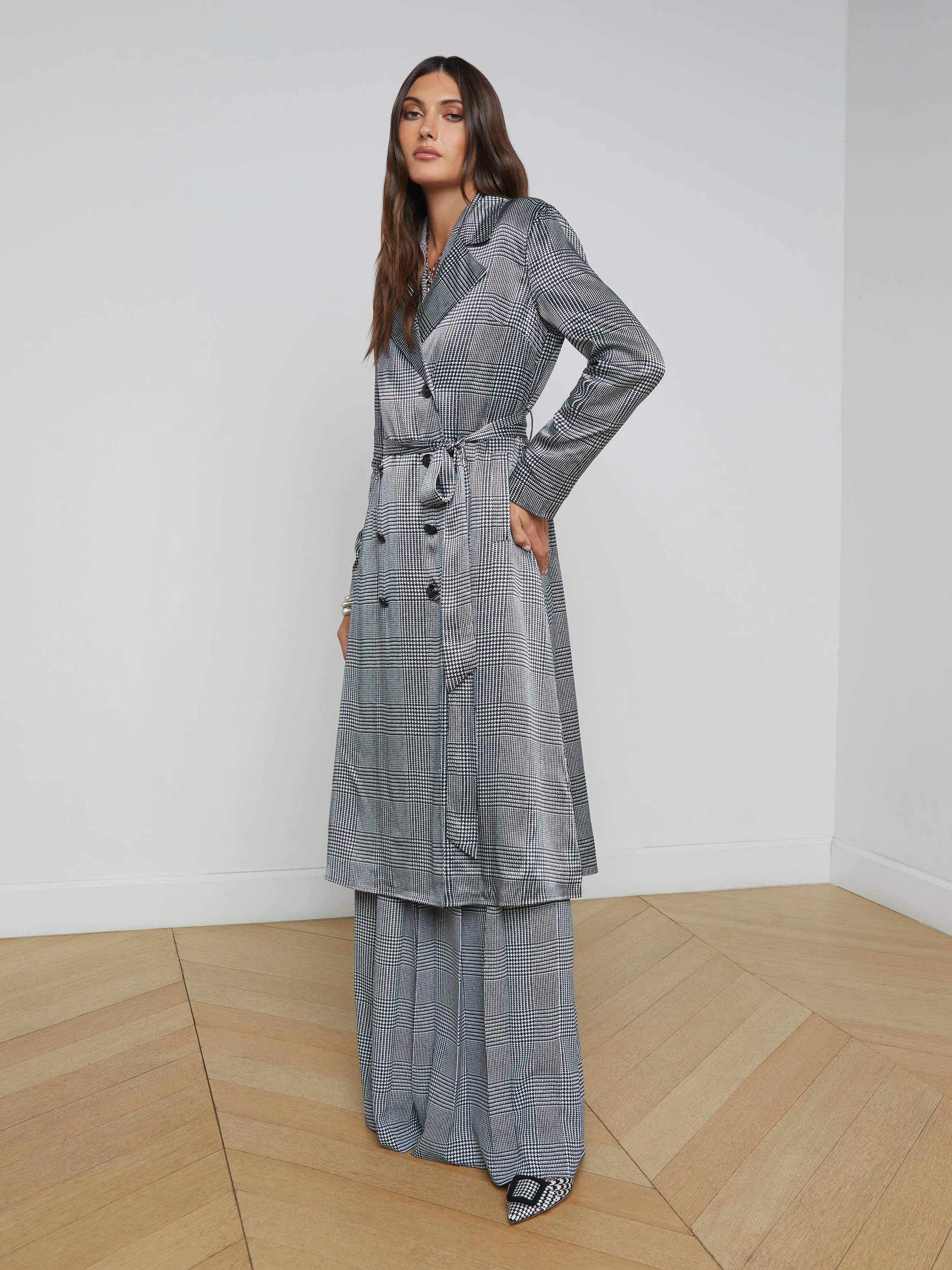 Moda Satin Trench Coat