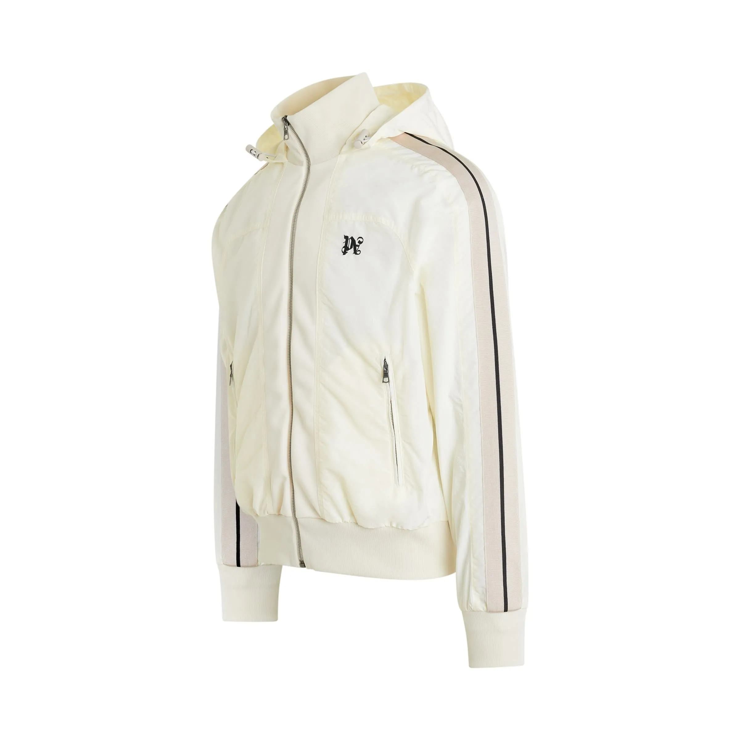 Monogram Nylon Track Jacket in Off White