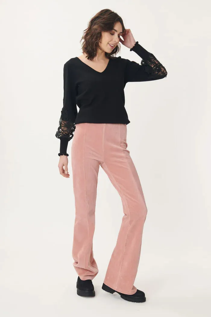 Nancy Corduroy Flare - Rose