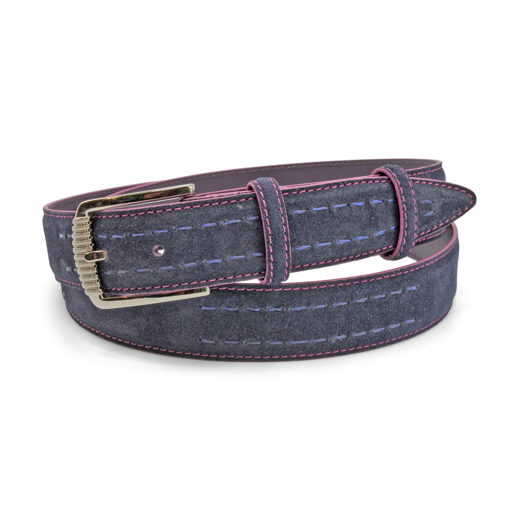 Navy Fuchsia Chaplin V2 Handstitch Belt