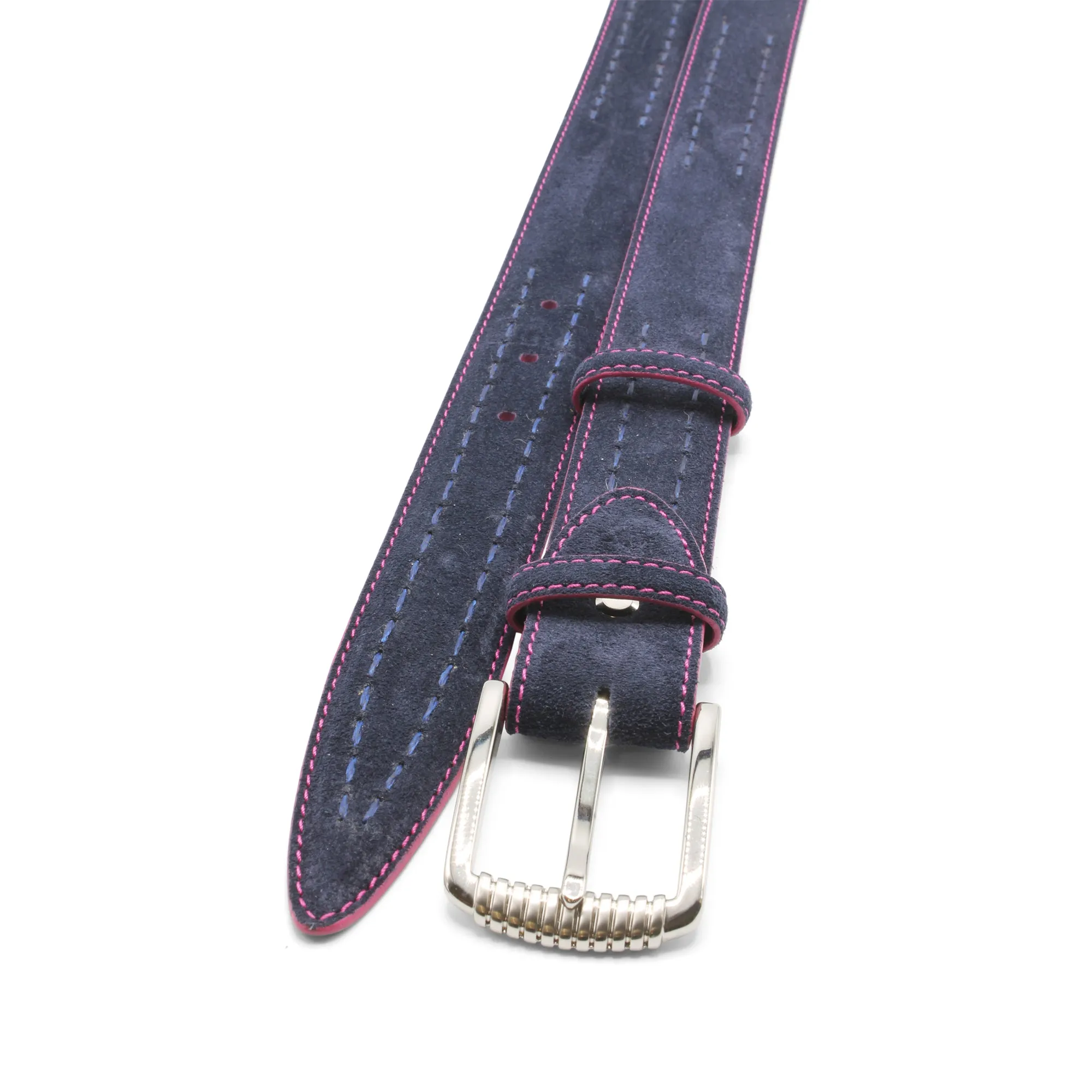 Navy Fuchsia Chaplin V2 Handstitch Belt