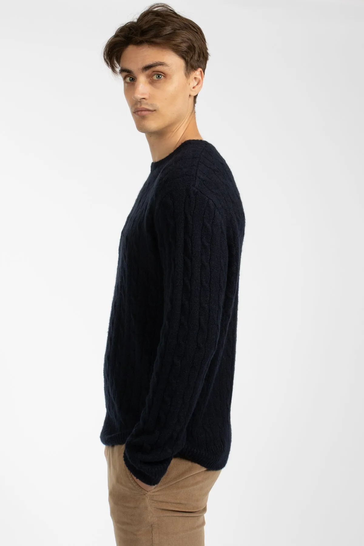 Navy Wooly Cable