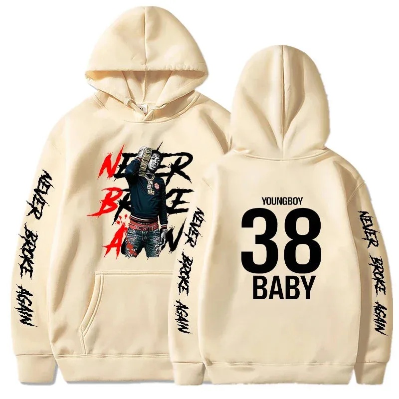 Never Broke Again Hoodies Men Fashion YoungBoy Graphic Printed Sweatshirts Women Cool Casual Harajuku Sportwear Hooded Pullover