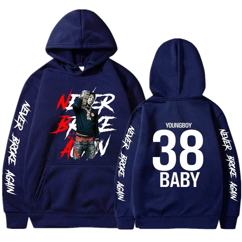 Never Broke Again Hoodies Men Fashion YoungBoy Graphic Printed Sweatshirts Women Cool Casual Harajuku Sportwear Hooded Pullover