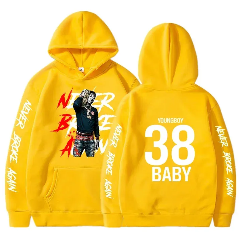 Never Broke Again Hoodies Men Fashion YoungBoy Graphic Printed Sweatshirts Women Cool Casual Harajuku Sportwear Hooded Pullover