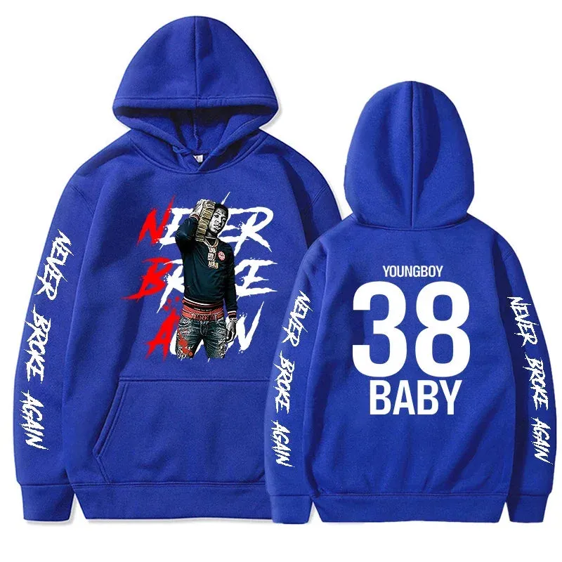 Never Broke Again Hoodies Men Fashion YoungBoy Graphic Printed Sweatshirts Women Cool Casual Harajuku Sportwear Hooded Pullover