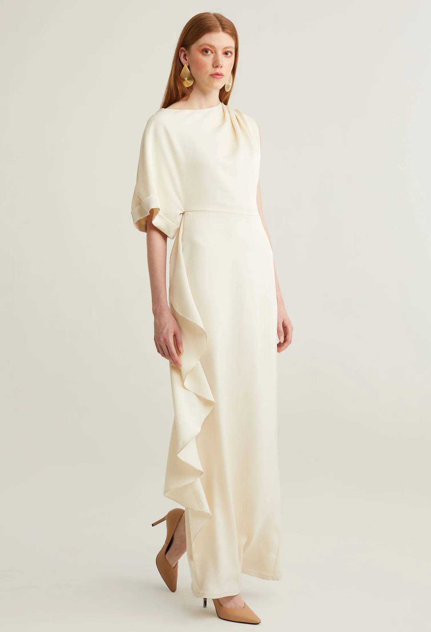 nichii X NURITA HARITH Monochromatic Ruffled Maxi Dress