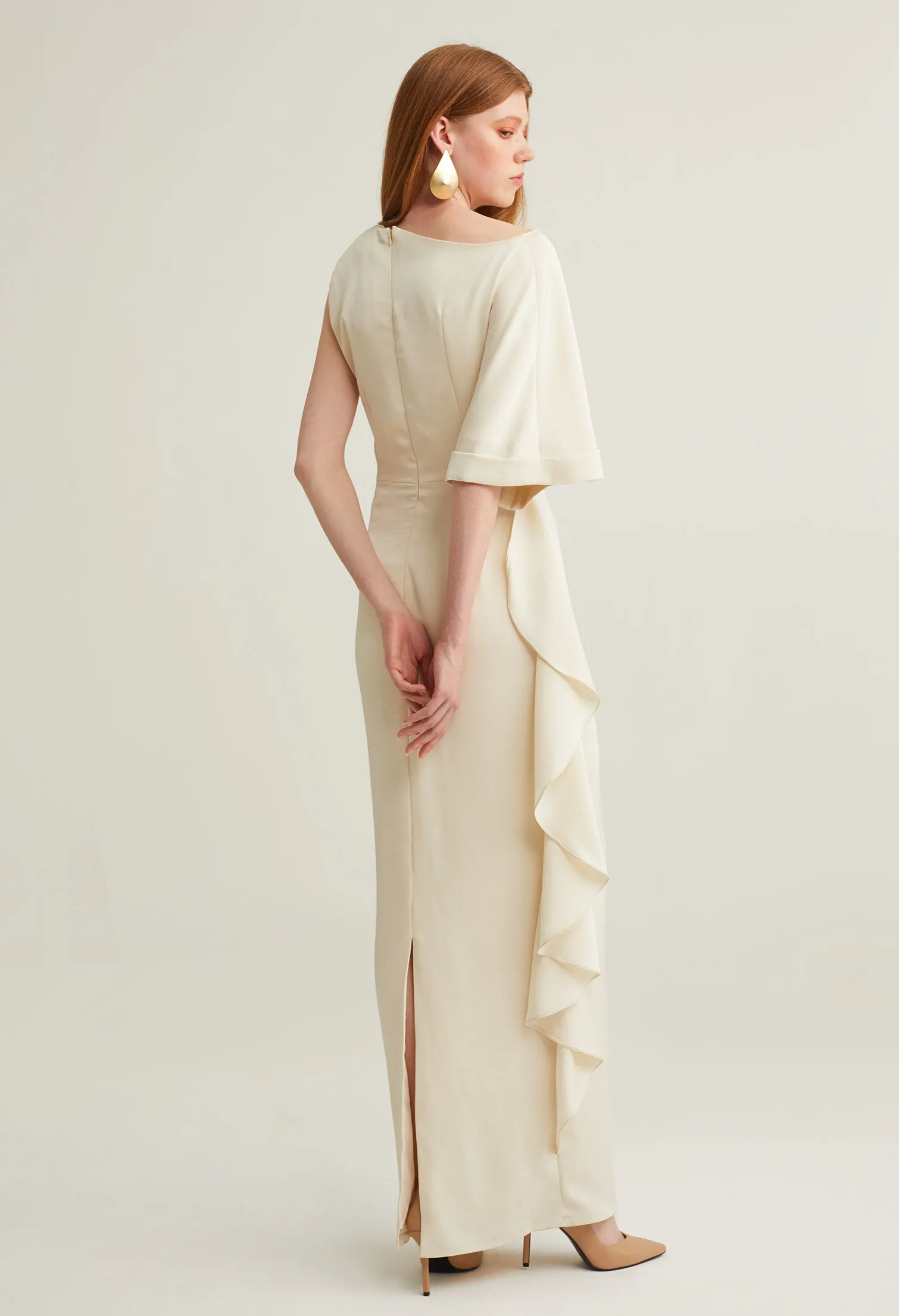 nichii X NURITA HARITH Monochromatic Ruffled Maxi Dress