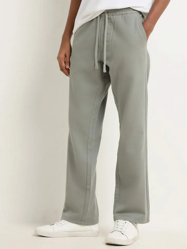 Nuon Sage Cotton Relaxed Fit Mid Rise Pants