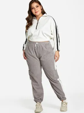 OEM ODM Plus Size Corduroy Drawstring Pocket Pants