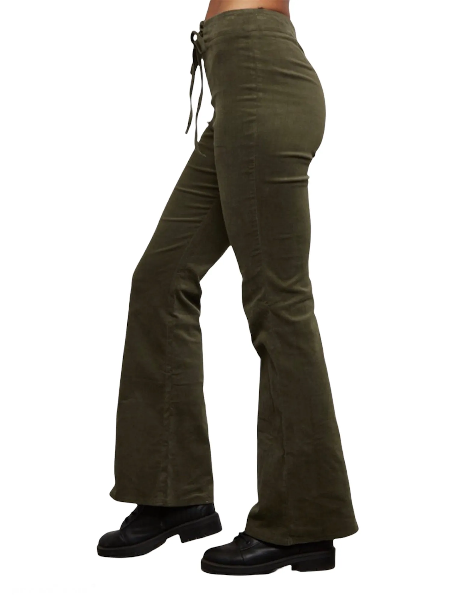 Olive Corduroy Flare Pants