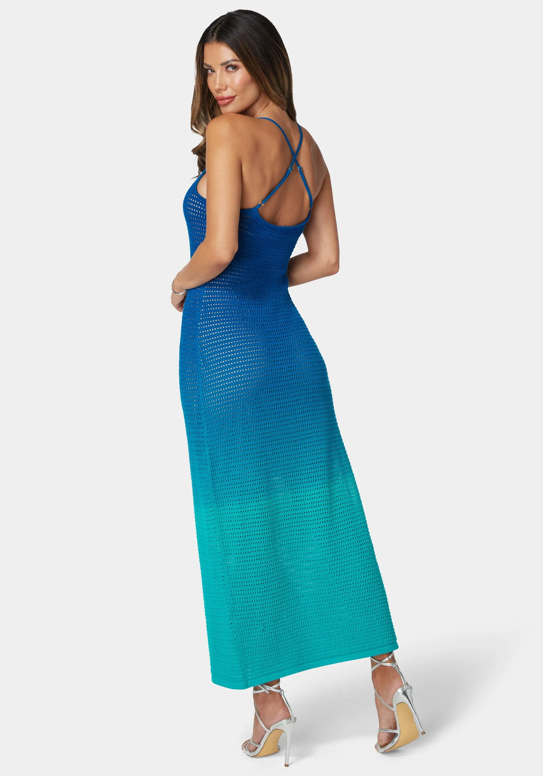 Ombre Crochet Slip Maxi Dress