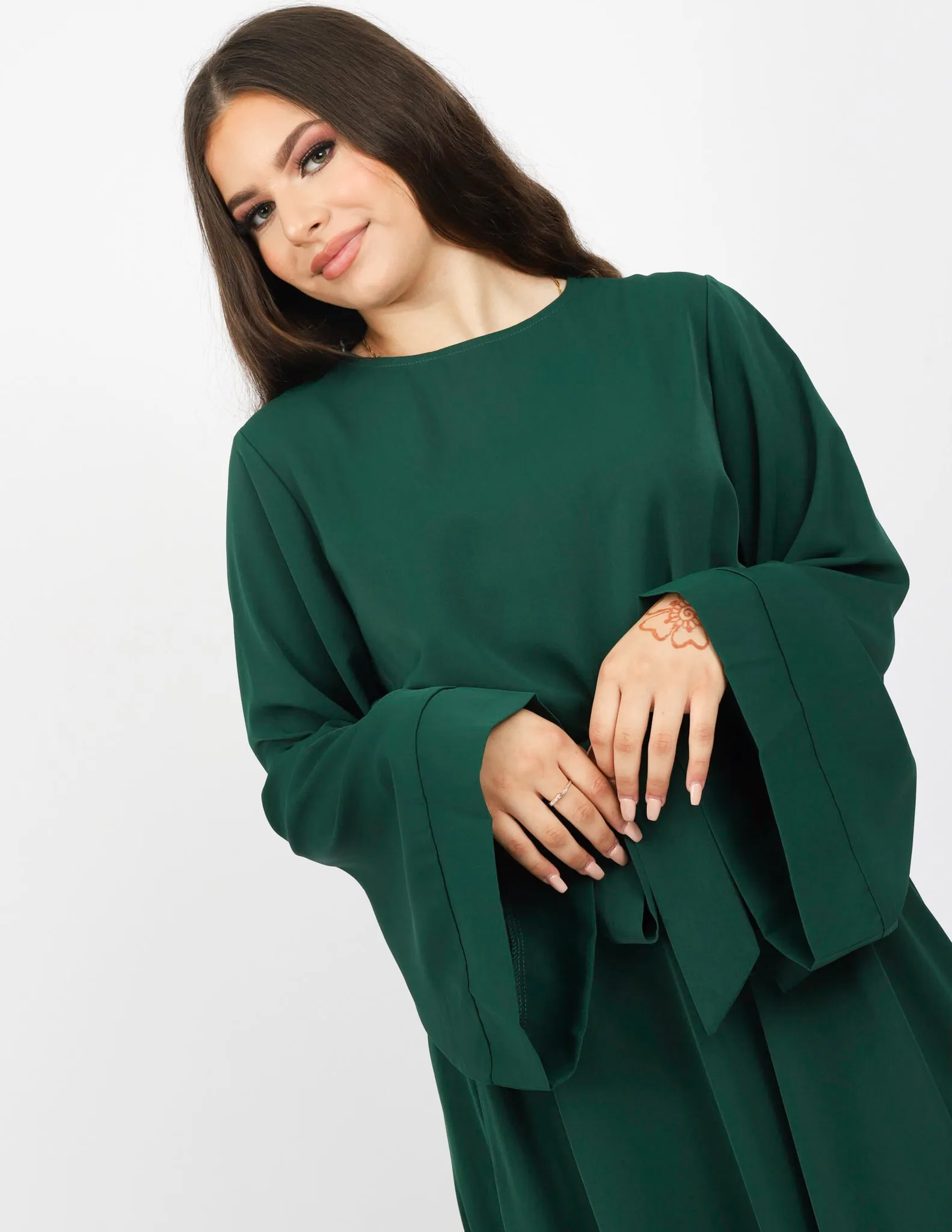 Open Sleeve Abaya  - Shades of Green