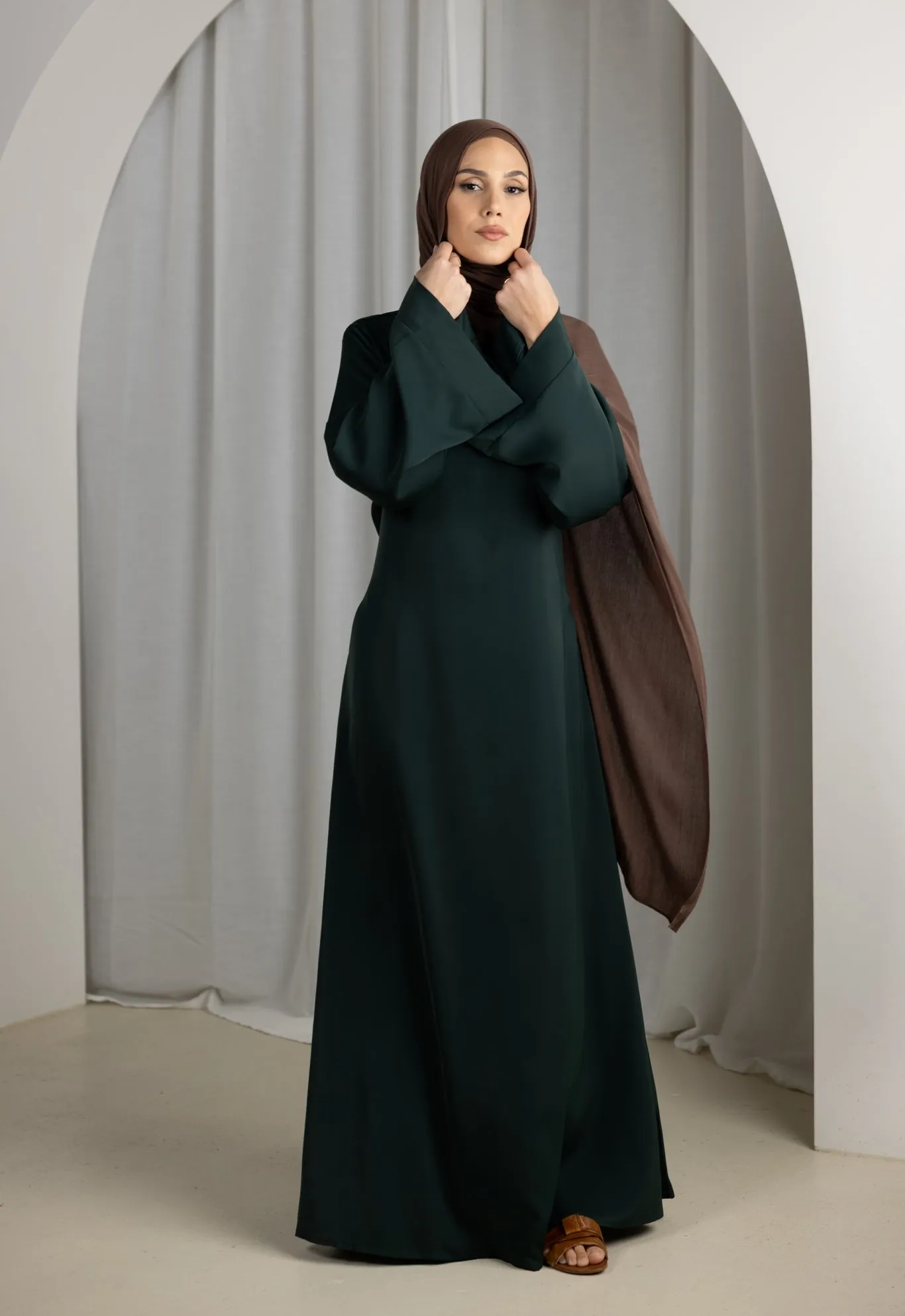 Open Sleeve Abaya  - Shades of Green