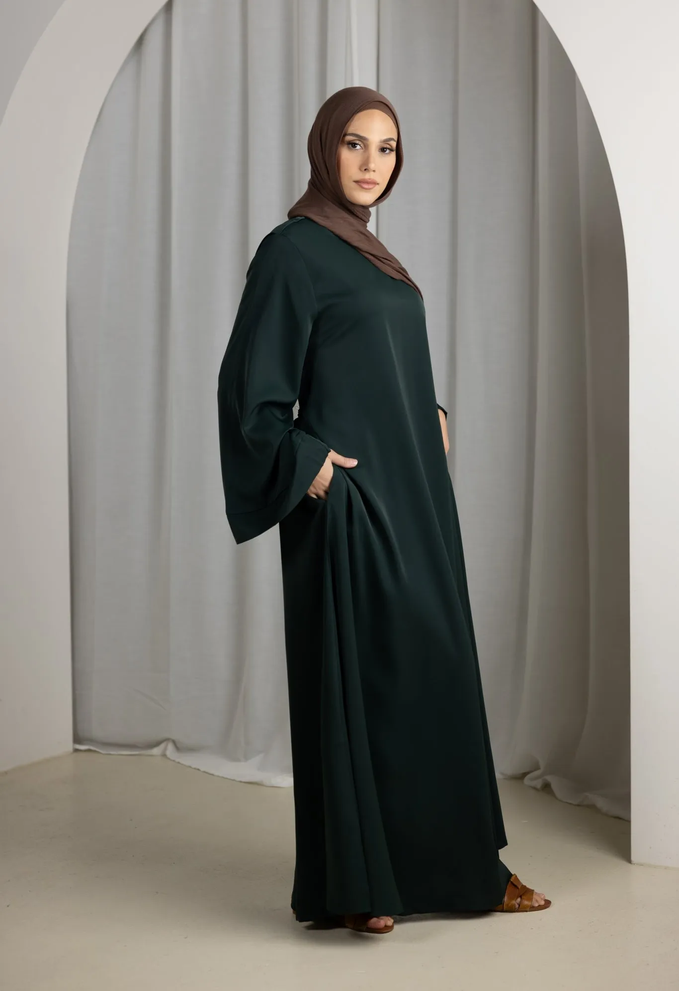 Open Sleeve Abaya  - Shades of Green