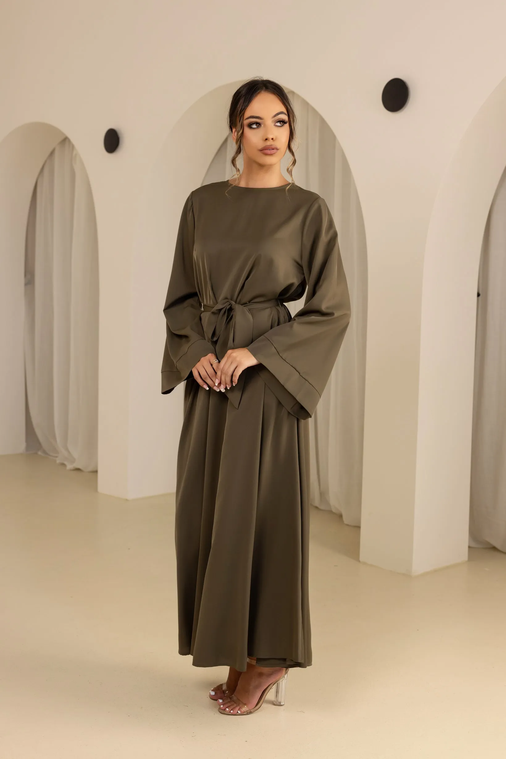 Open Sleeve Abaya  - Shades of Green