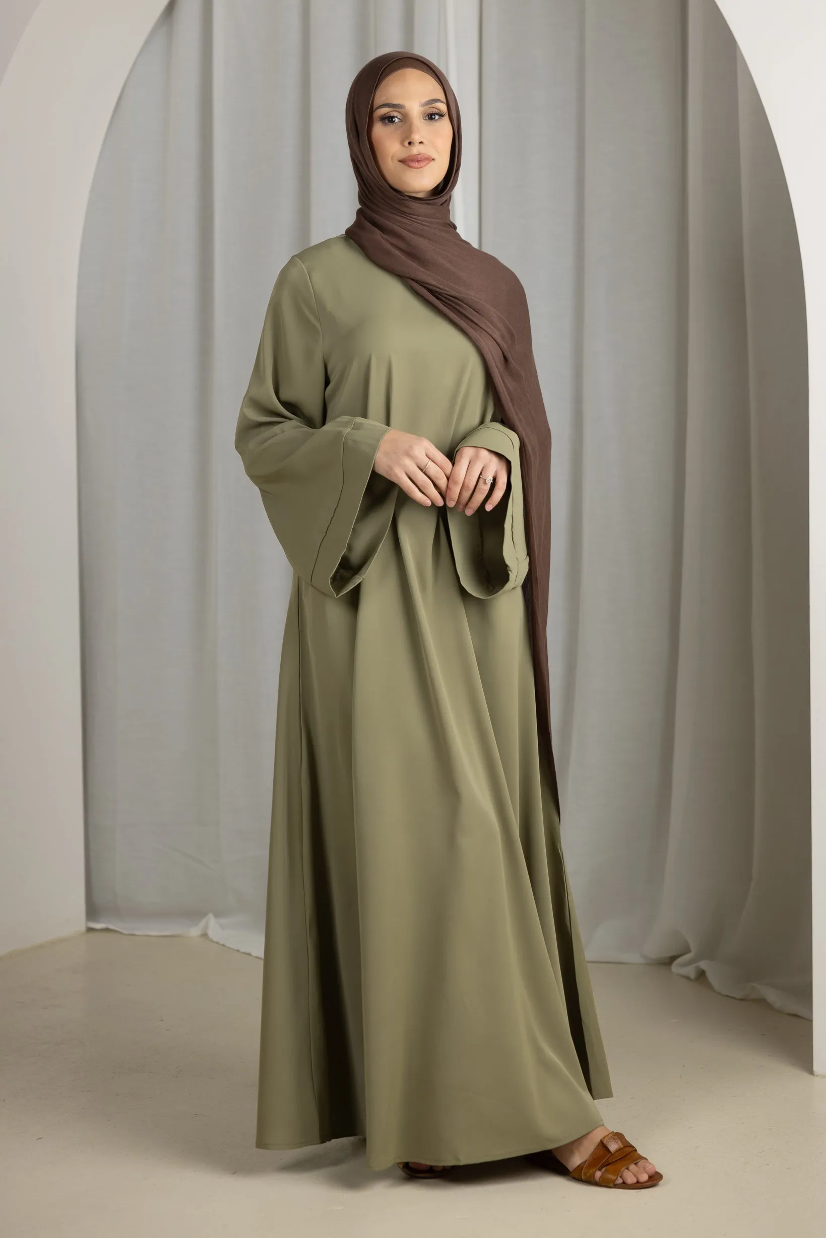 Open Sleeve Abaya  - Shades of Green