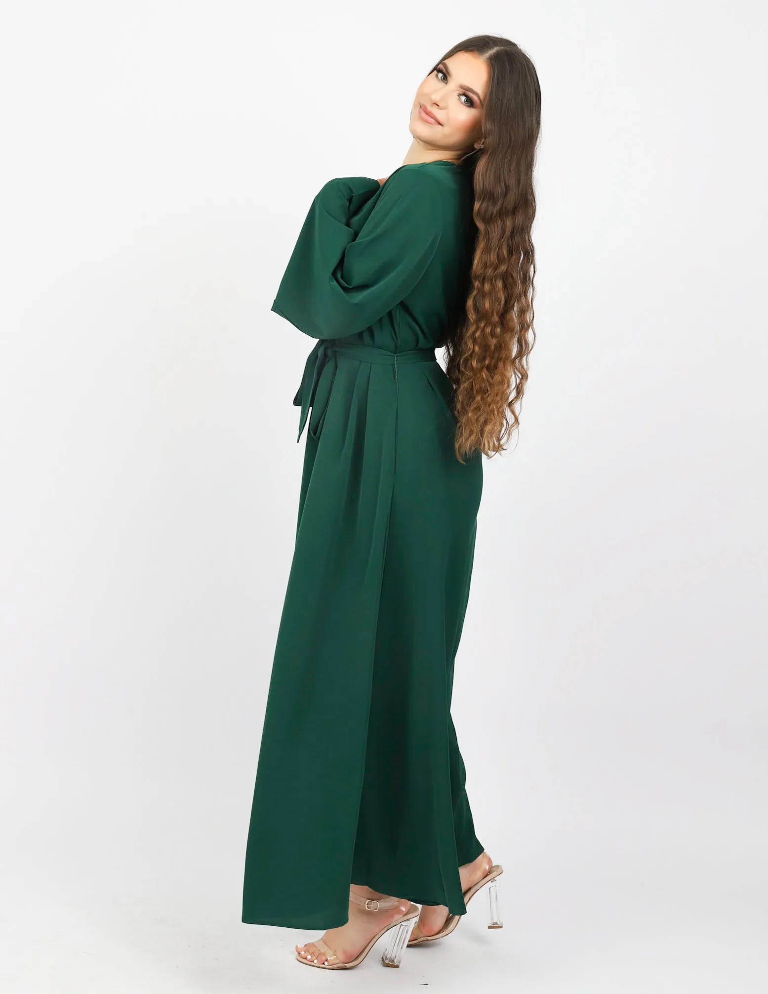 Open Sleeve Abaya  - Shades of Green