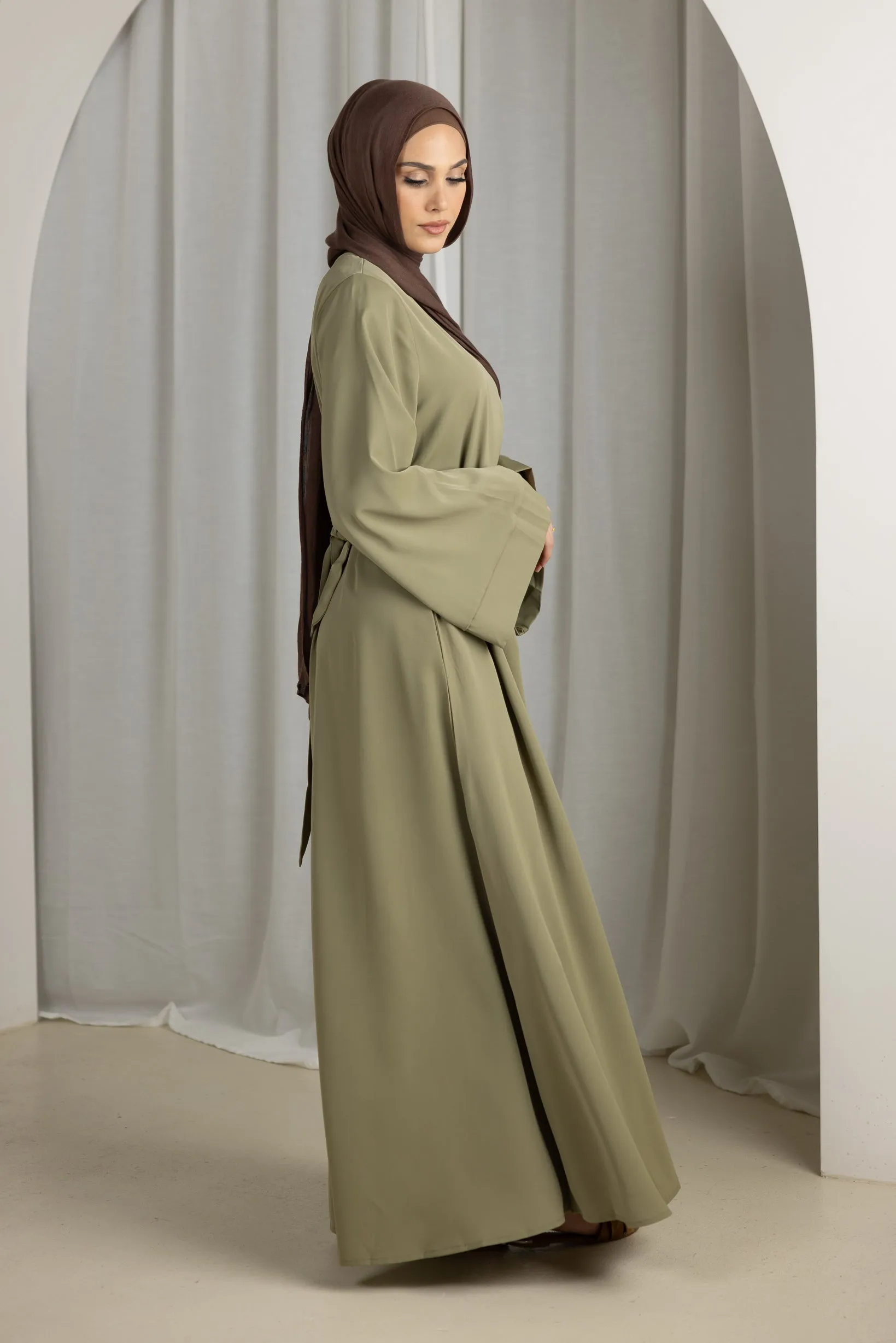 Open Sleeve Abaya  - Shades of Green