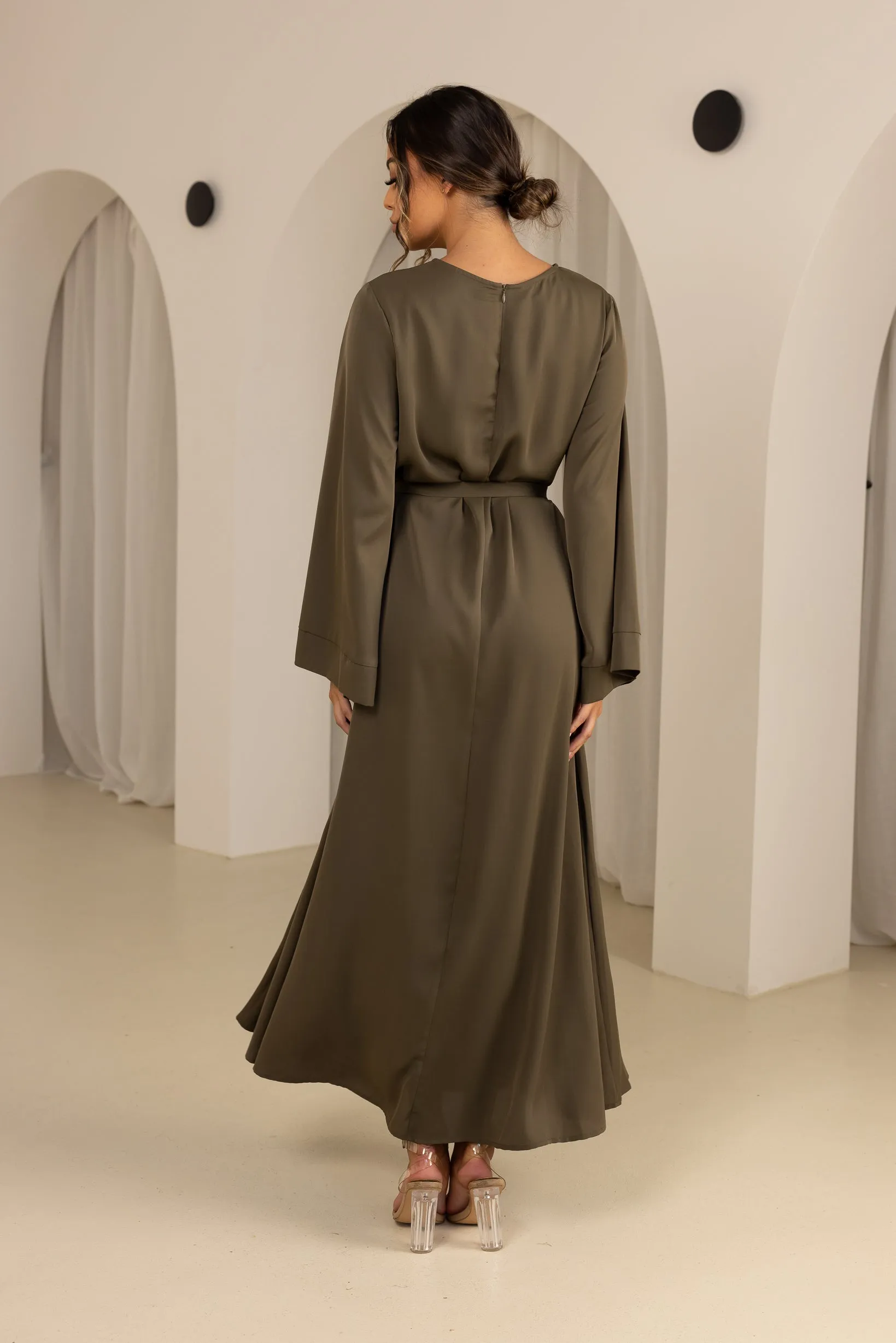 Open Sleeve Abaya  - Shades of Green