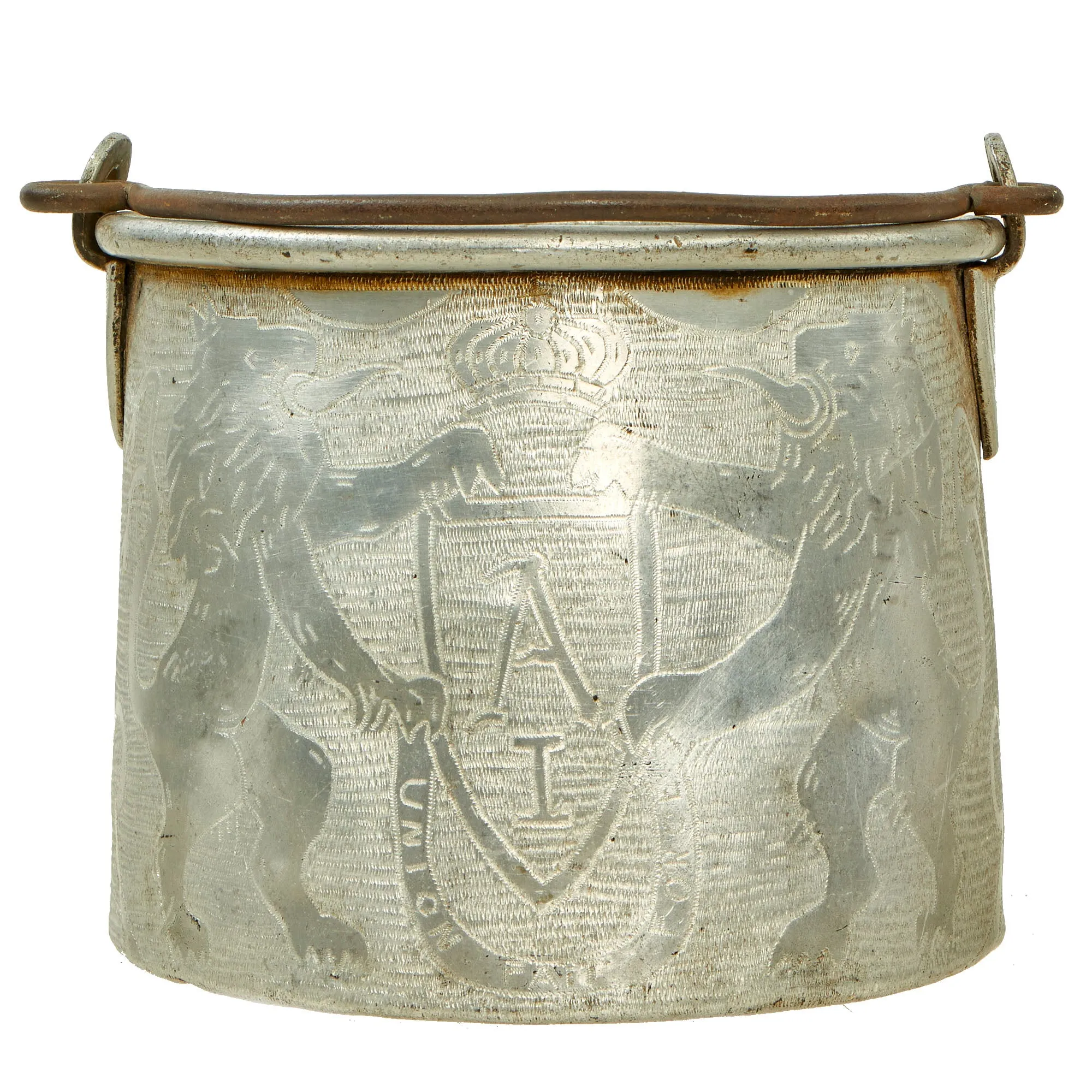 Original Belgian Engraved WWI Imperial Russian Model 1897 Mess Kit Trench Art Dated 1914 1915 - Featured In The Book “Trench Art, An Illustrated History” by Jane Kimball on Page 224