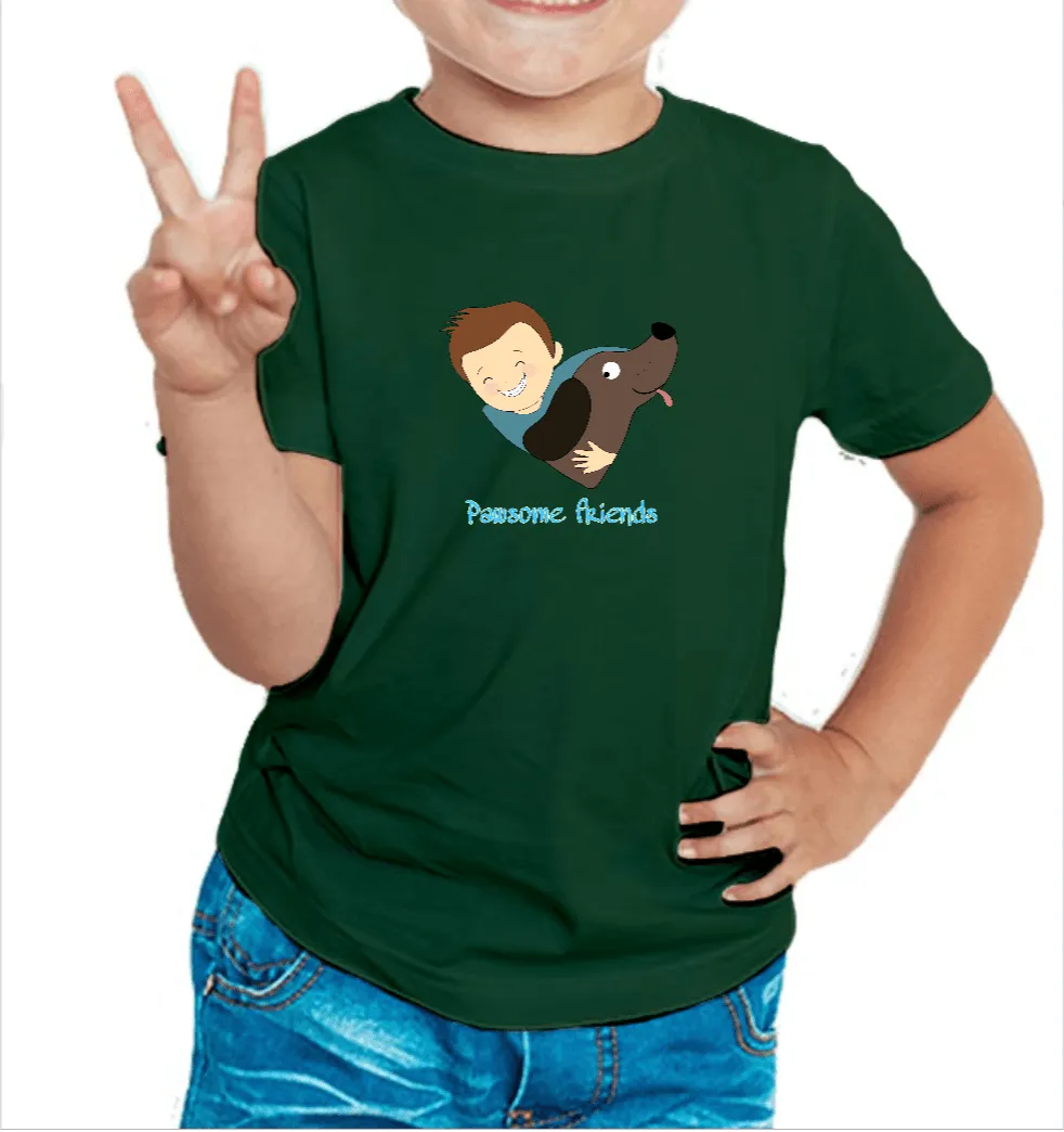 Pawsome Friends Boy's T Shirt for Kids D28
