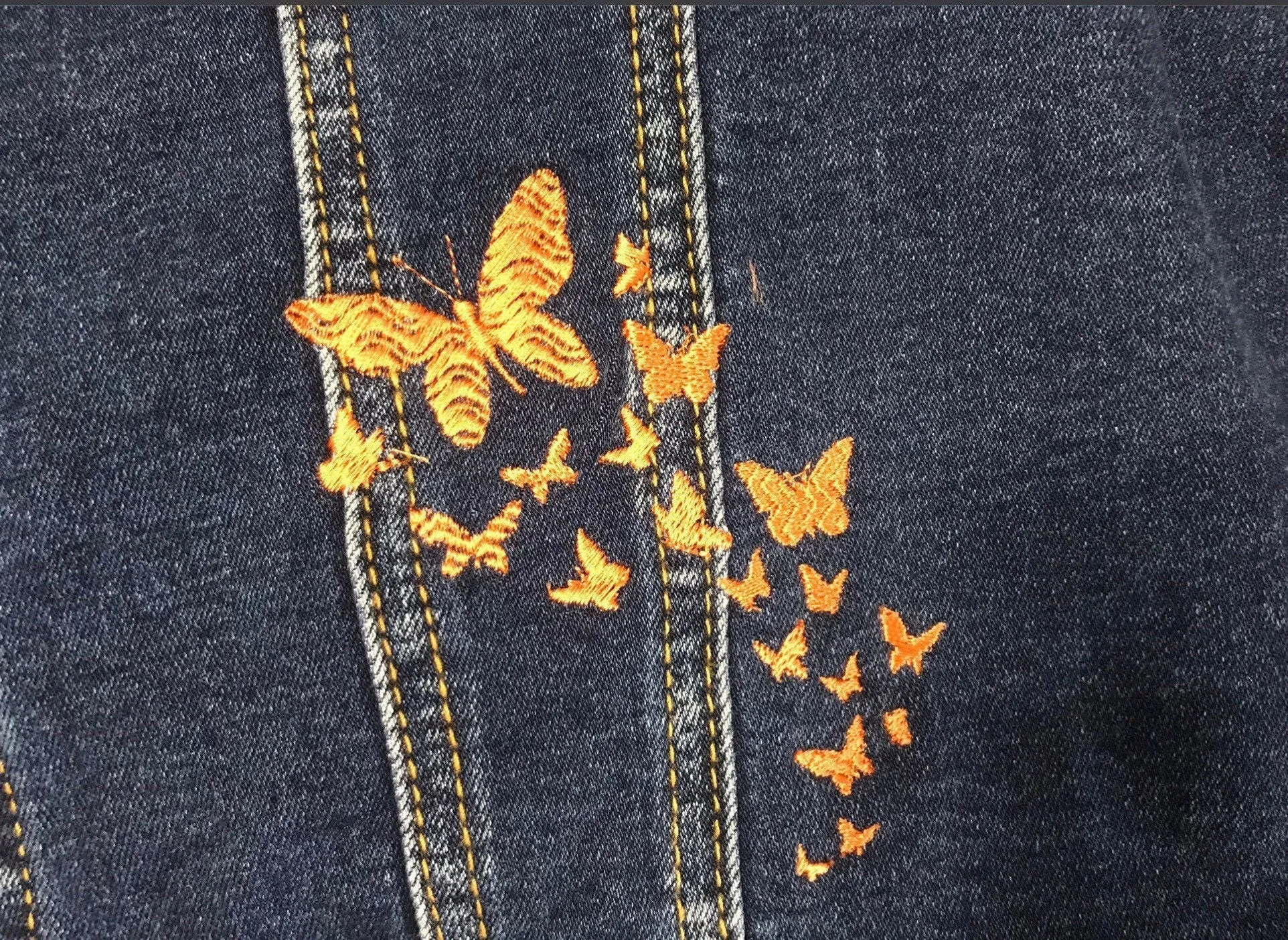 Personalized Name Butterfly Denim Jacket ,Custom Denim Jacket