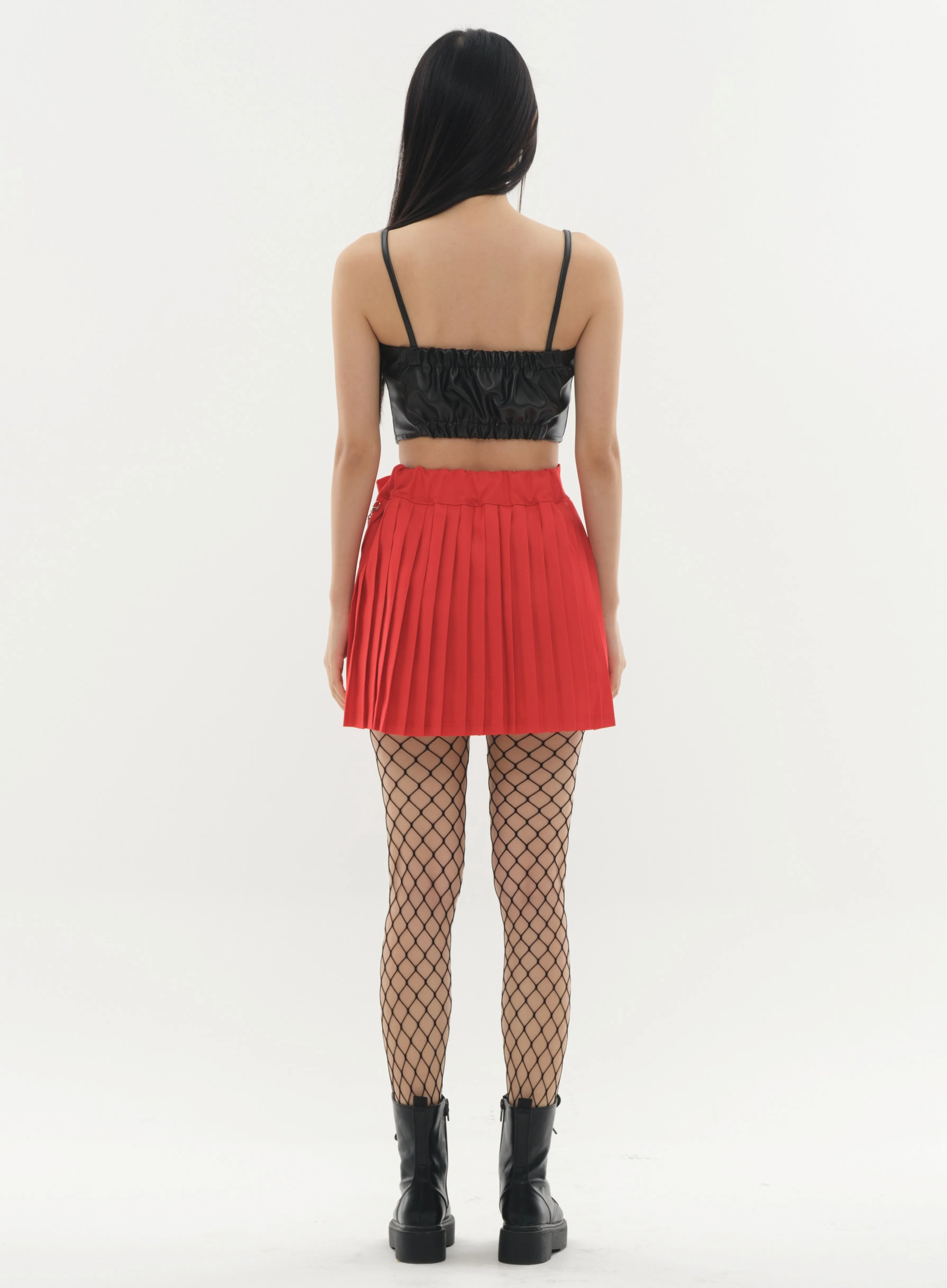 Pleated Mini Skirt with Chain #Original Kpop #121692