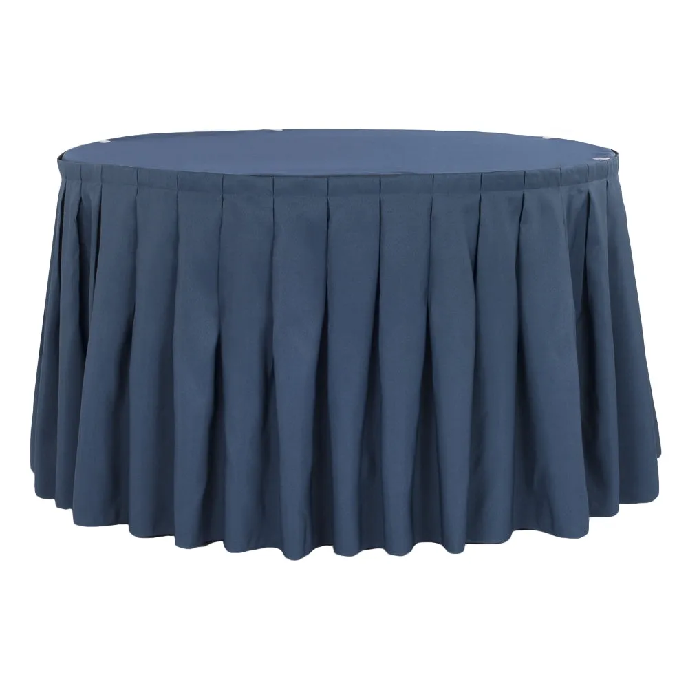 Polyester 14ft Table Skirt - Navy Blue