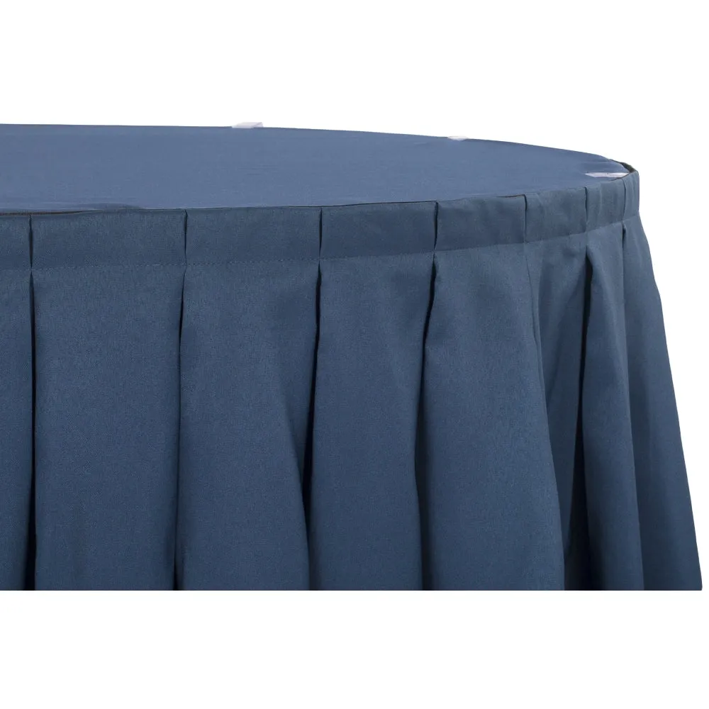 Polyester 17ft Table Skirt - Navy Blue