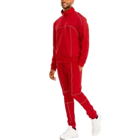 Red Reflective Piping Detailed Track Suit