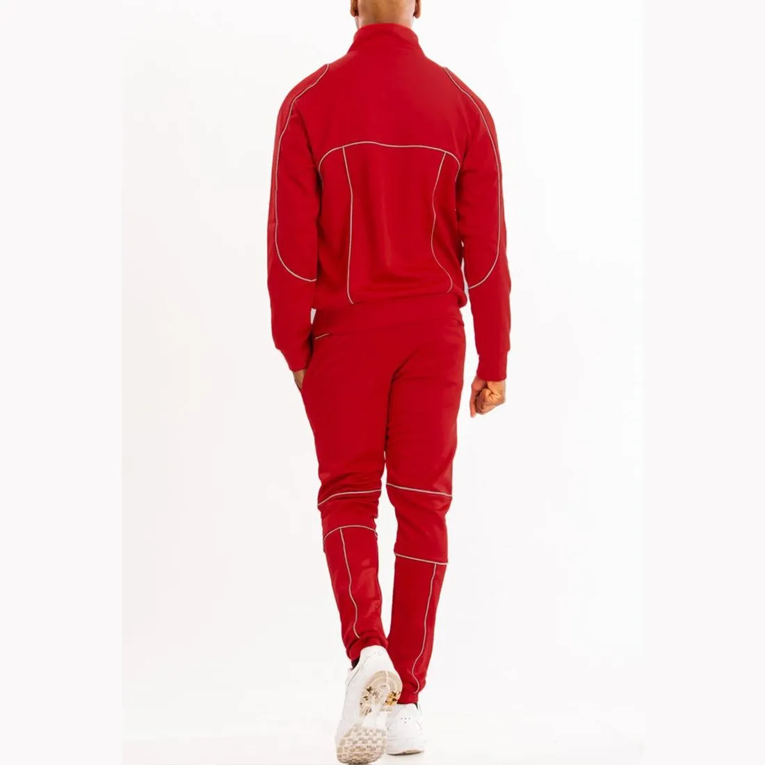 Red Reflective Piping Detailed Track Suit