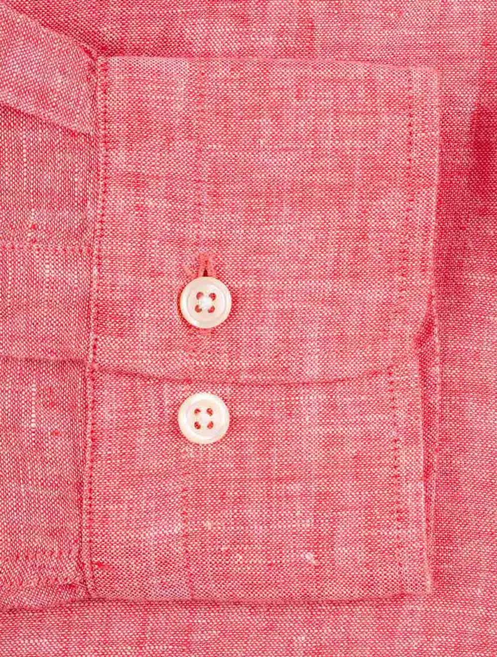 Regular Fit Linen Shirt Buttondown Watermelon Pink