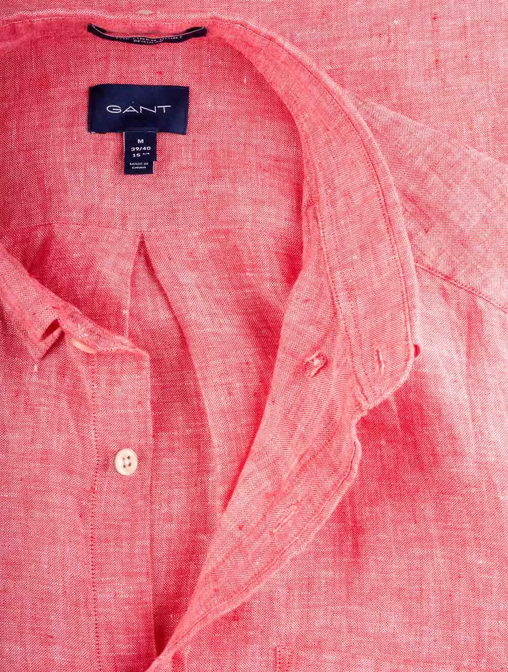 Regular Fit Linen Shirt Buttondown Watermelon Pink